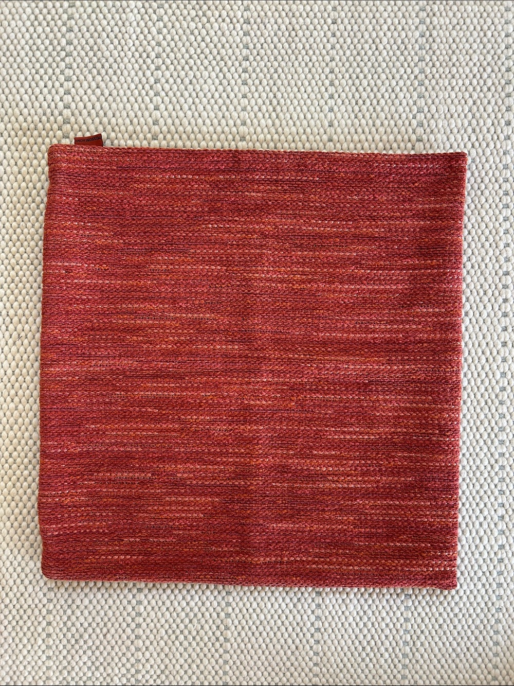 MISSONI HOME orange pillow cover with zipper 15” x 15” made in italy tessuto